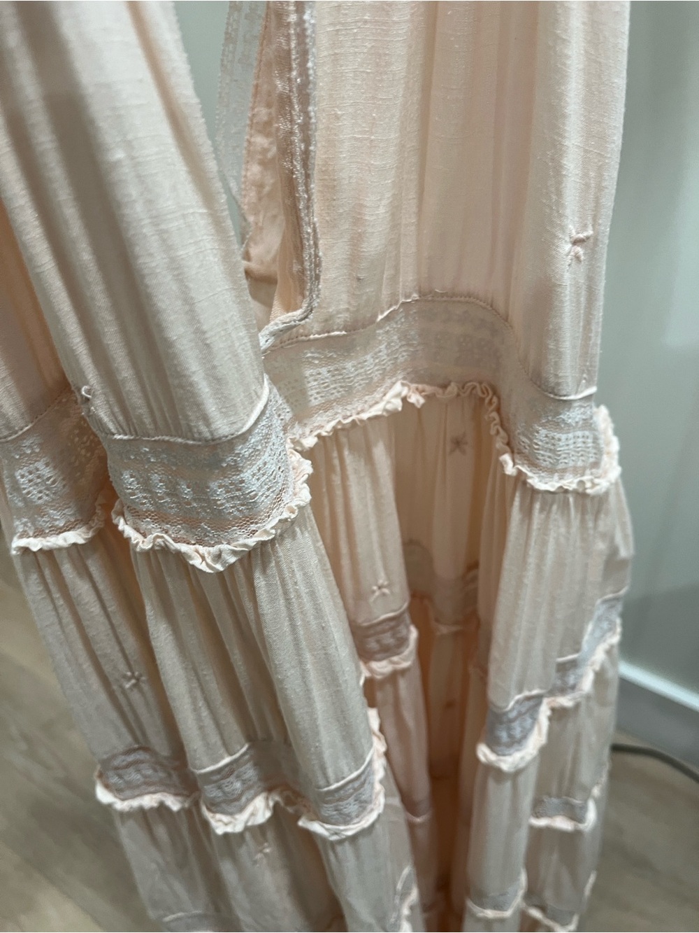 Free People Soft Blush Tie-Shoulder V-Neck Maxi Dress - Picture 6 of 16